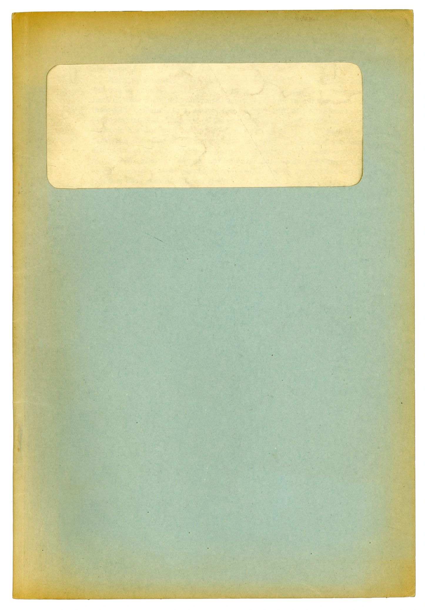 Aged archival paper with worn surface and window cutout