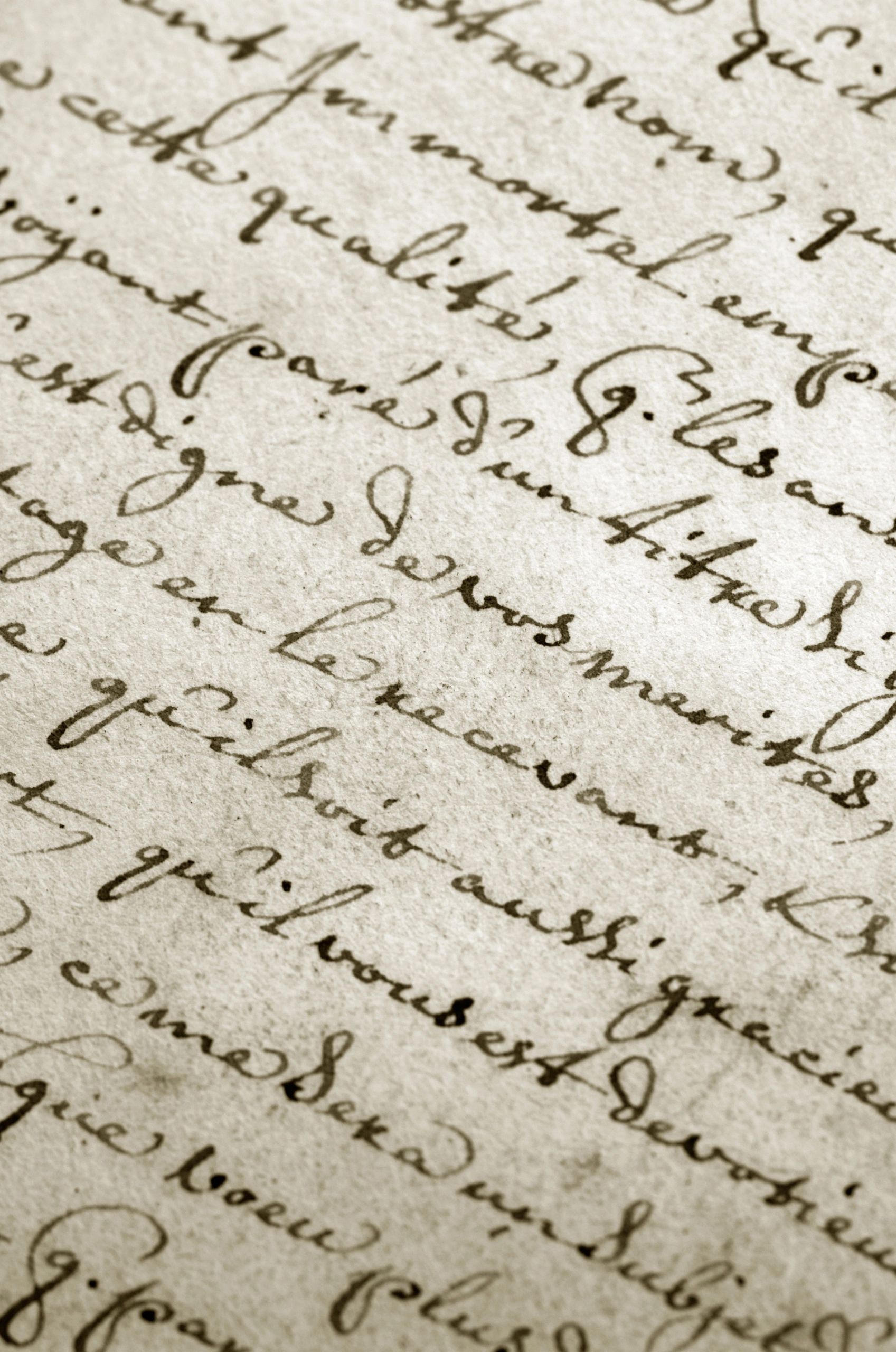 Close detail of handwritten script on parchment