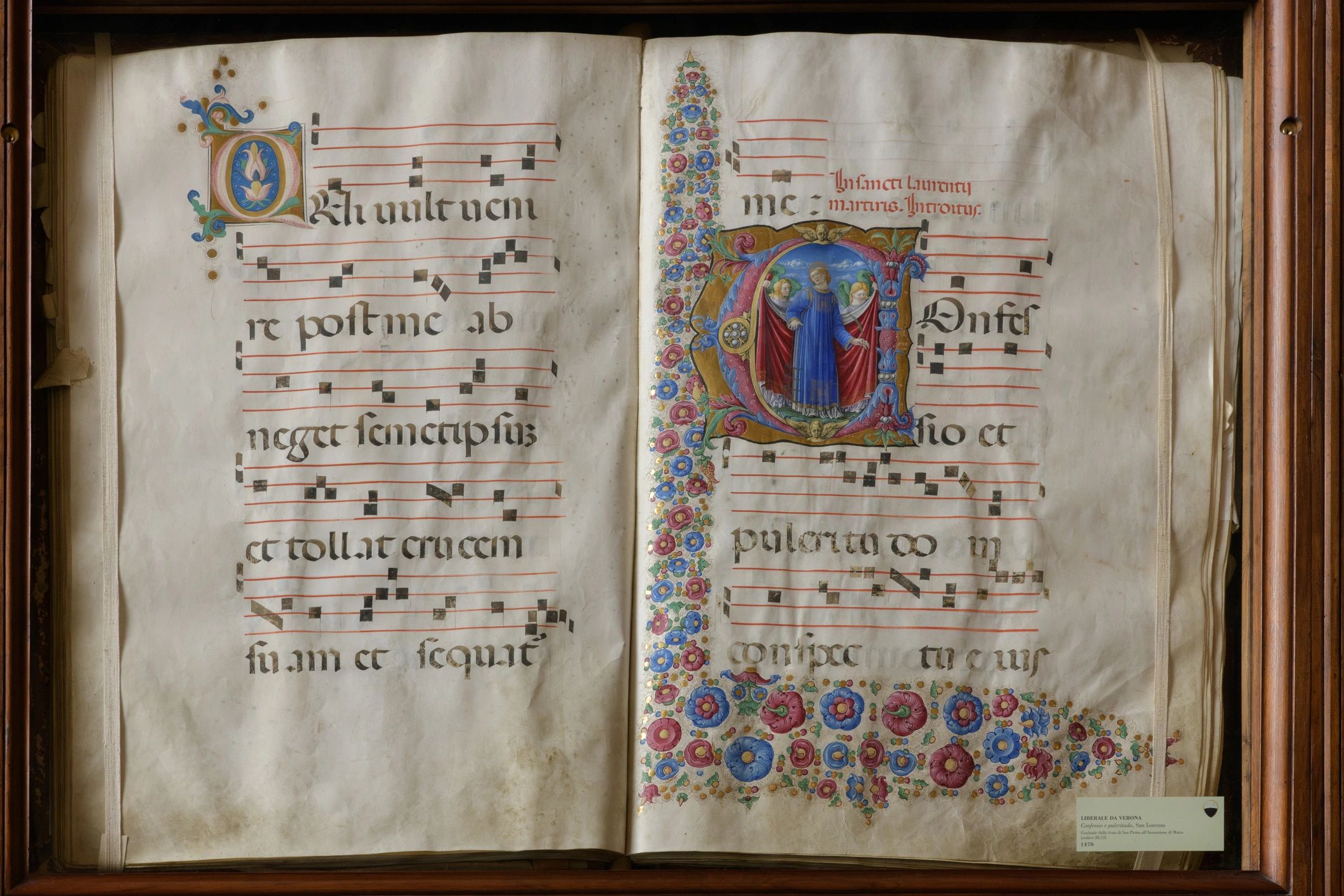 Illuminated manuscript page with notation and decorative detail